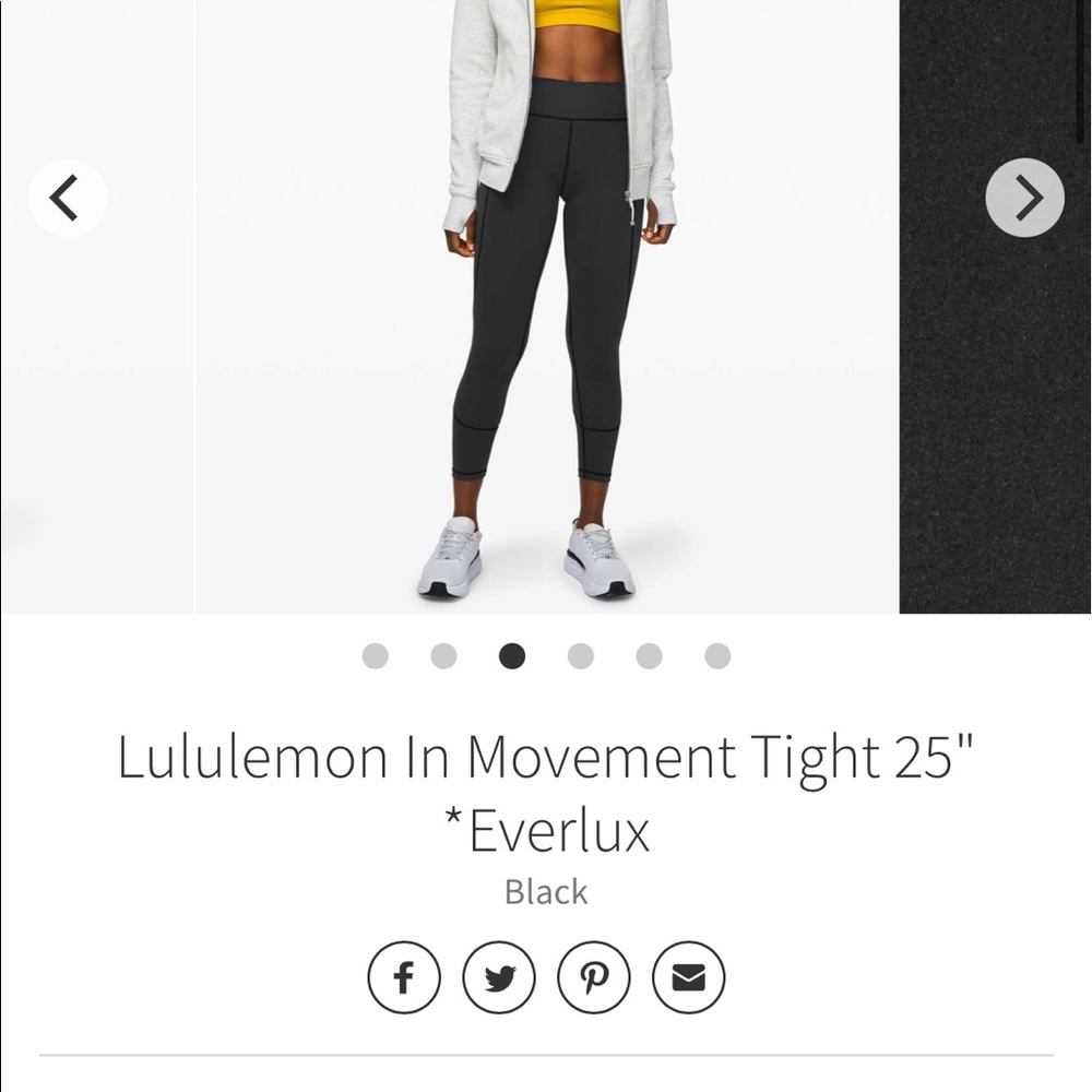 Lululemon In Movement Tight 25" *Everlux Black 6 - Picture 12 of 13